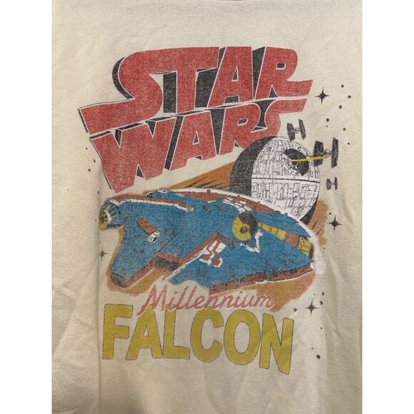 Star Wars Millennium Falcon Graphic Sweatshirt Men’s Large White Crewneck - Picture 2 of 6